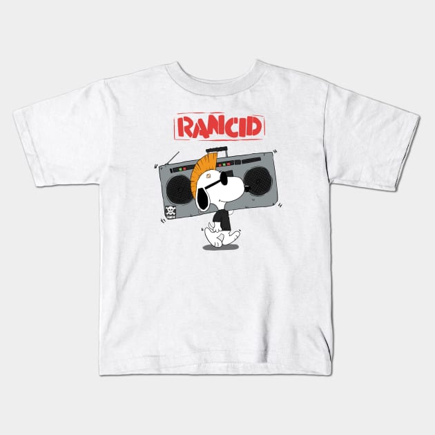 Rancid band merch - radio funny cartoon design Kids T-Shirt by ROCKHOPPER